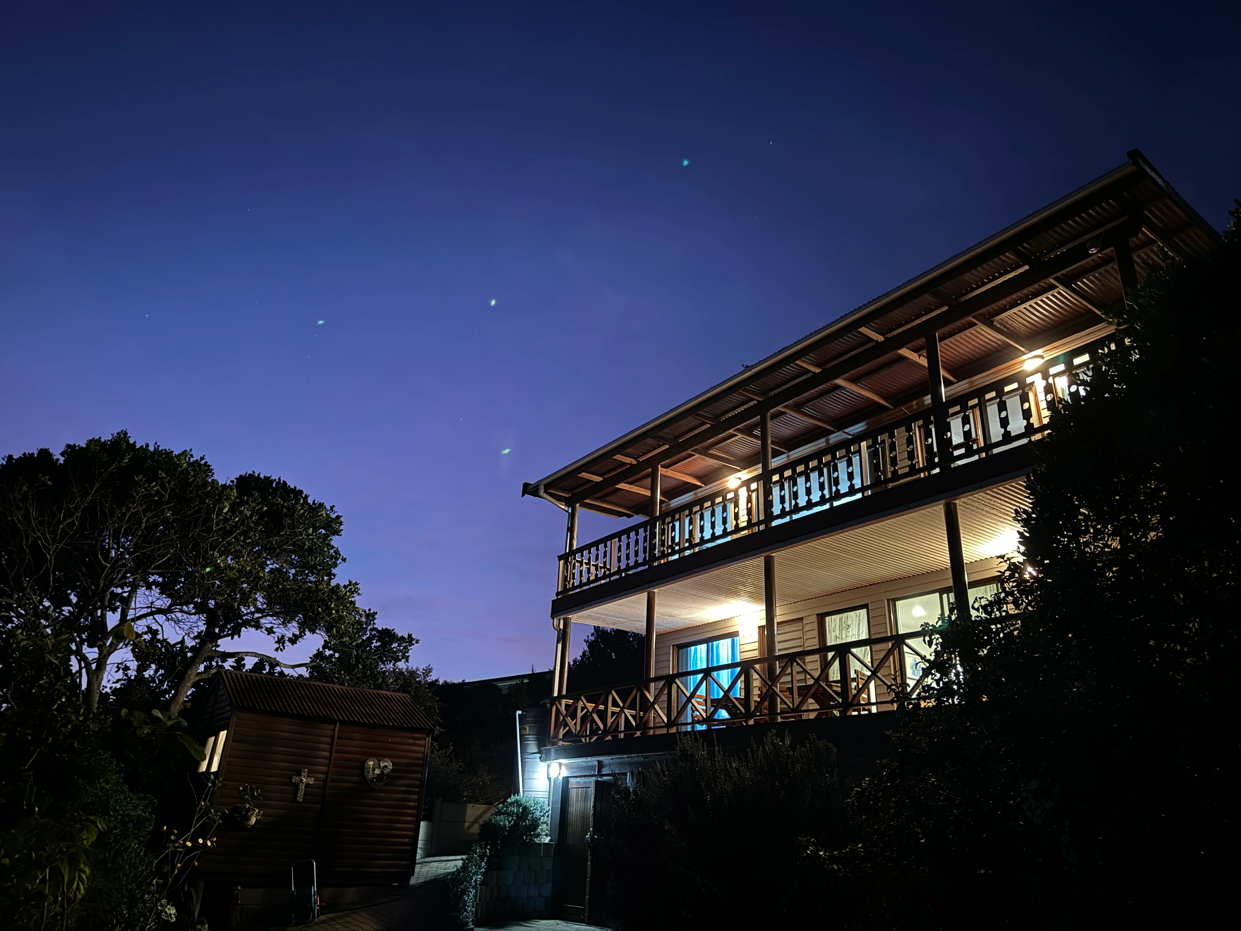 Nighttime view of Mossel Bay from Diaz Hotel